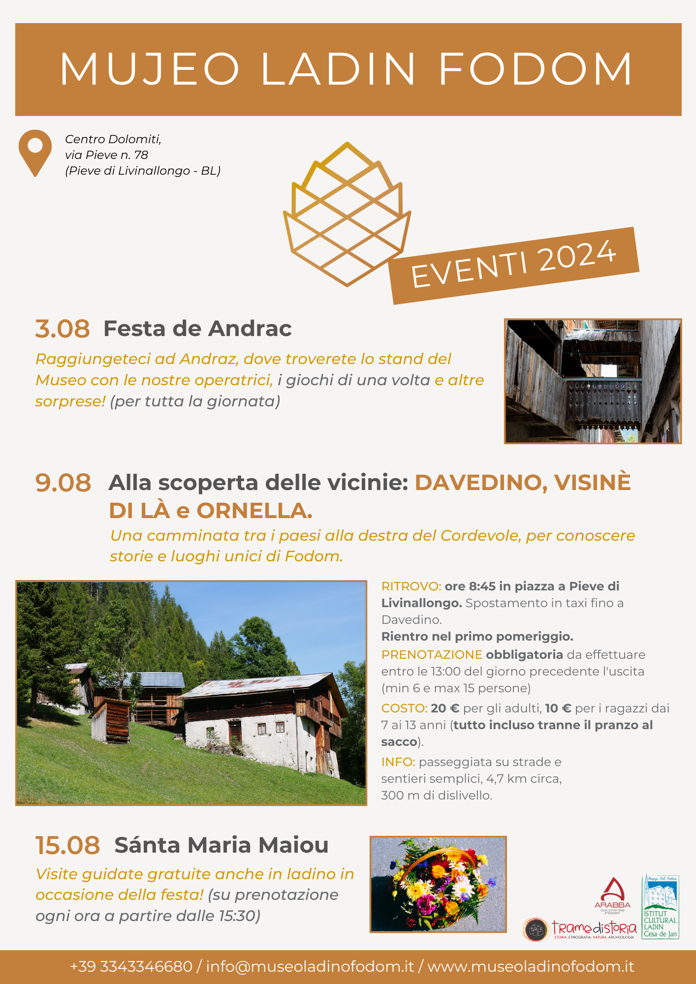 EVENTI 3, 9 E 15 AGOSTO 